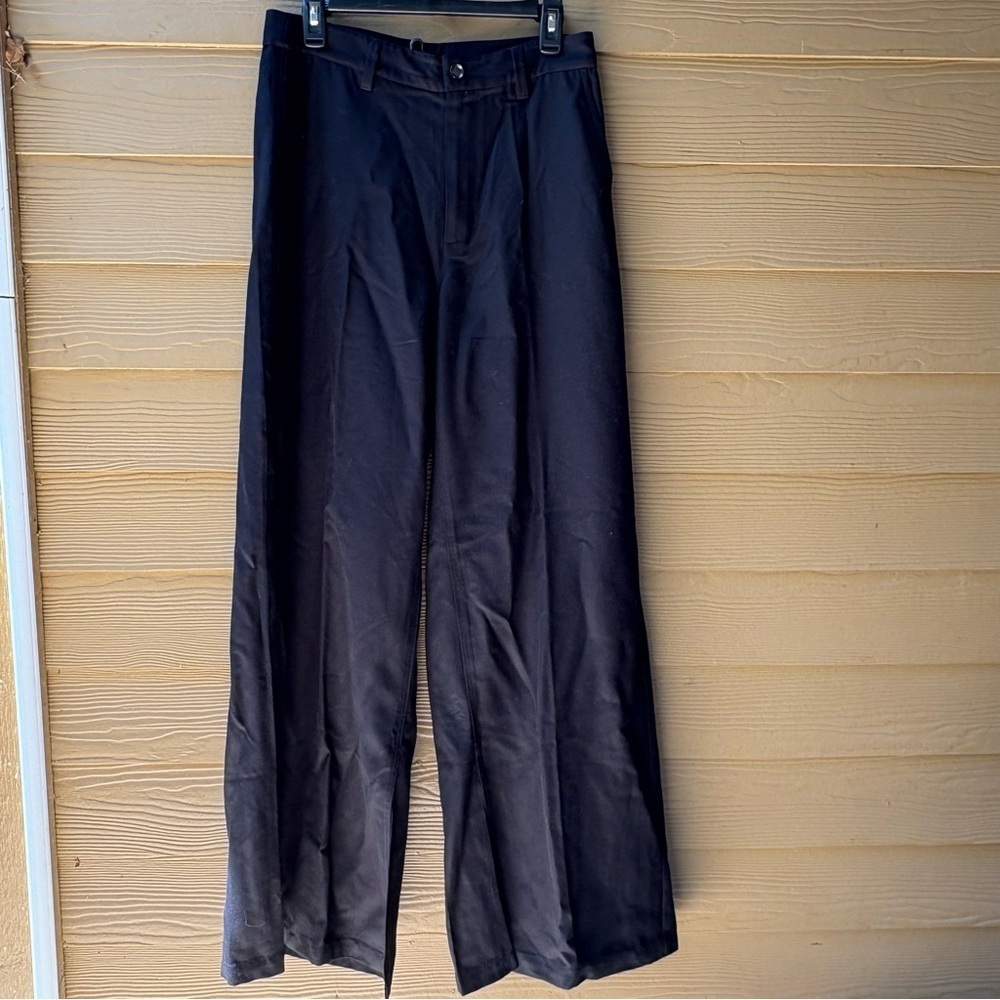 Paige Portia Wide Leg Pant with Slit in Black Size 28 - Picture 5 of 12